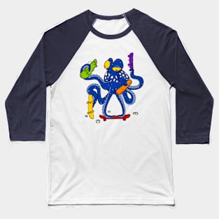 Octopus skating Baseball T-Shirt